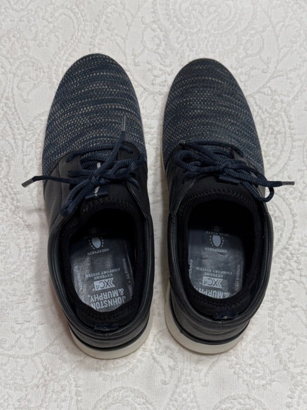 Johnston & Murphy Size 10.5 Men’s NAVY Knit Lace-Up Sneakers - Picture 7 of 8